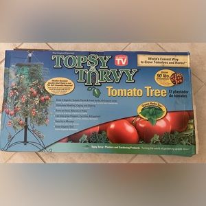 Topsy Turvy Tomato tree 5 feet tall metal stand mint in box
